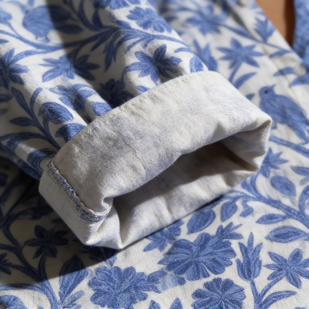 Blue Floral Print Blouse