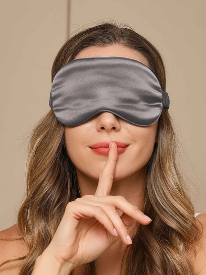 Schlichte Schlafmaske für Damen – Augenmaske mit Paspelierung und Gummiband