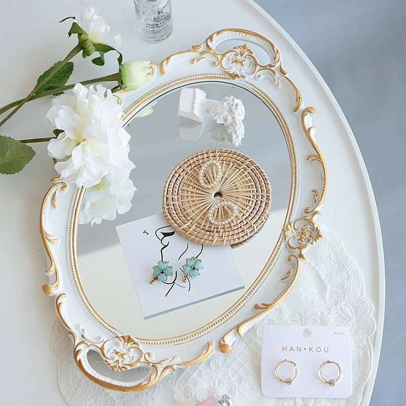 Spiegel Tablett Oval Vintage Design