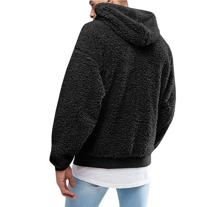 Herren Teddy Hoodie Mit Flauschiger Textur