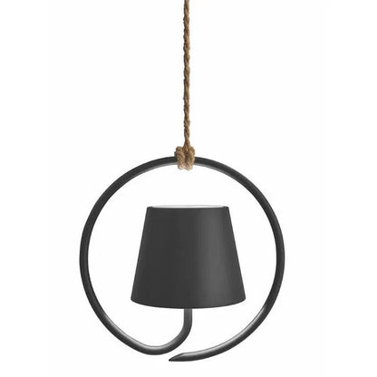 Wiederaufladbare LED Pendelleuchte mit Ringstruktur für innen & außen