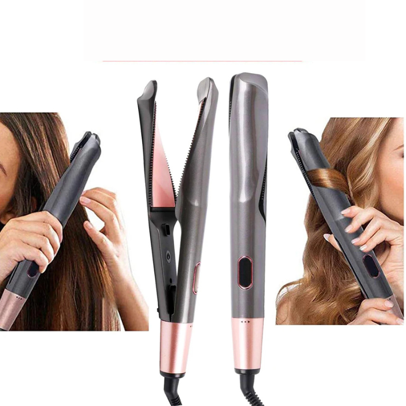 Ionen-Haarglätter mit Heißluftfunktion – 2-in-1 Föhnbürste für Damen