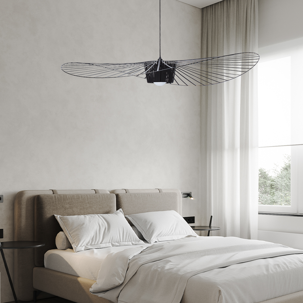 LED Pendelleuchte Vertigo im Strohhut-Design – vintage, modern & leicht