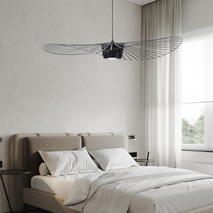 LED Pendelleuchte Vertigo im Strohhut-Design – vintage, modern & leicht