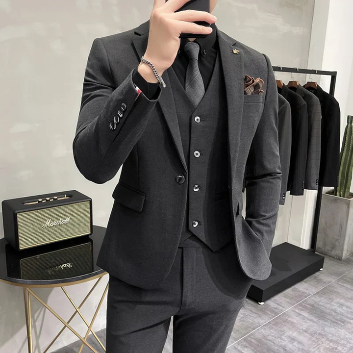 Herren Anzug Dreiteilig Slim Fit Mit Klassischem Design