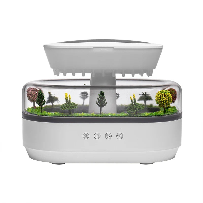 Wasserfall Diffuser – Aromatherapie Luftbefeuchter Mit LED & Regen-Effekt