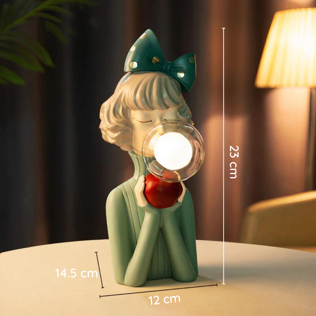 Handgefertigte Artisan Tischlampe aus Holz & Textil – Elegantes Design mit USB-Anschluss