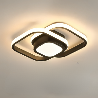 Moderne LED-Deckenleuchte mit kreativem 2-Ring-Design für Flur und Büro