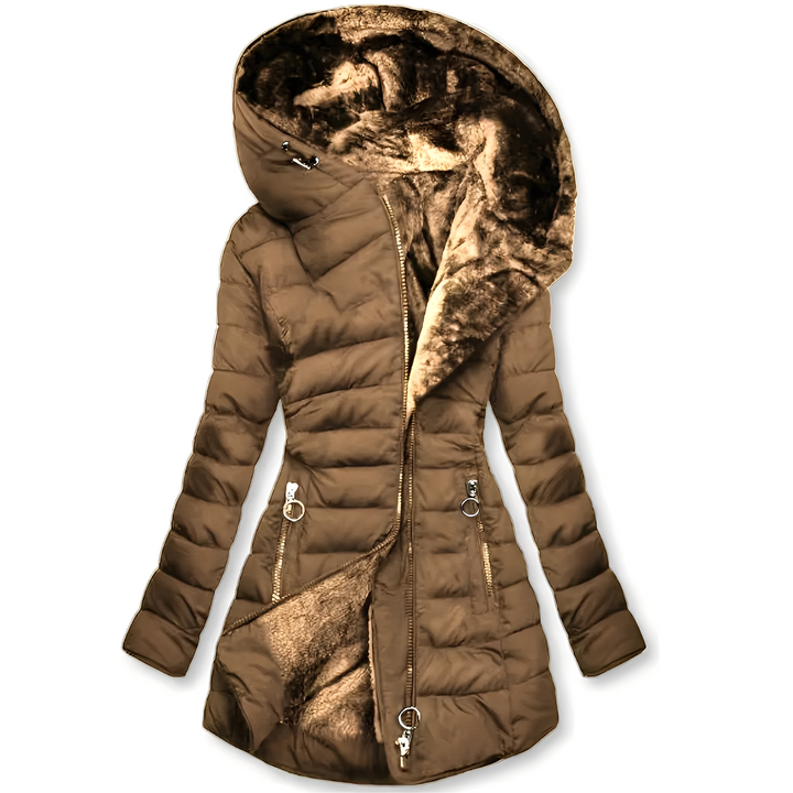 Damen Winterjacke Mit Kapuze Im Modernen Design