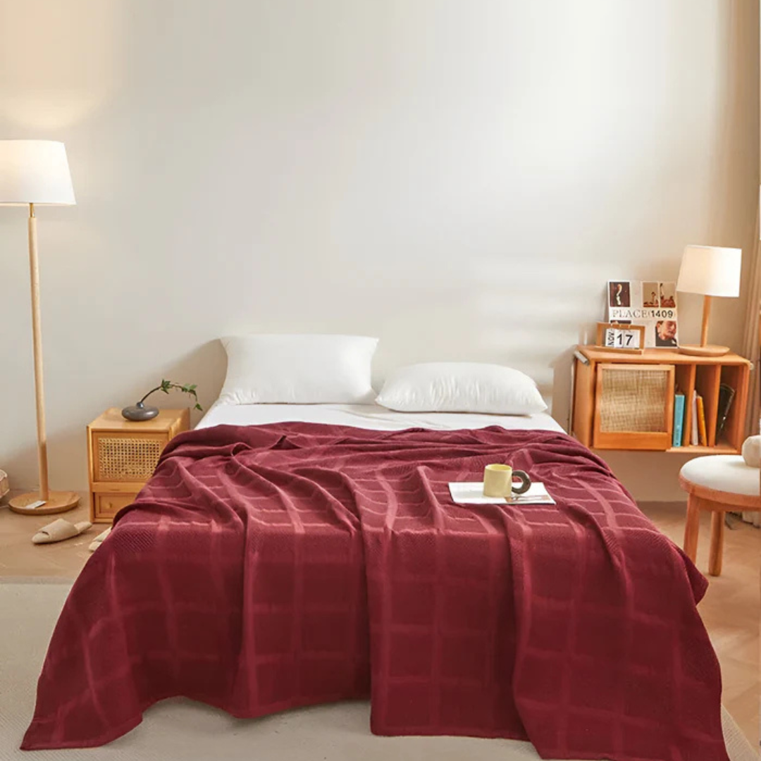 Wohndecke Mit Waffelstruktur Aus Baumwolle