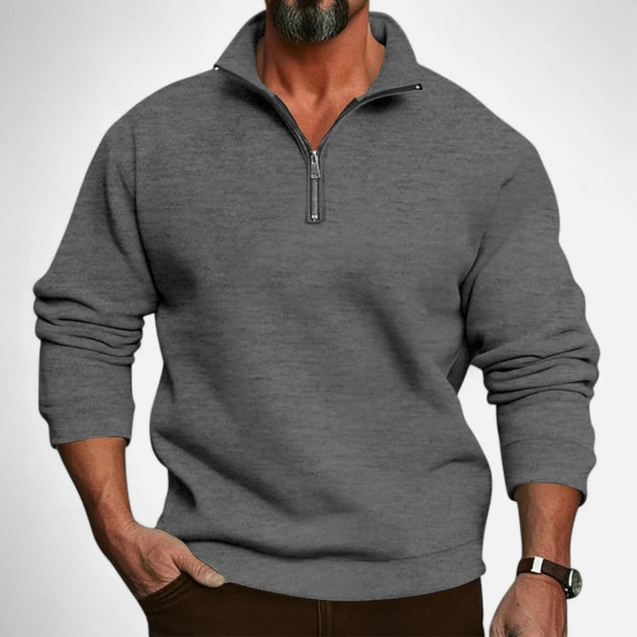 Herren Halbzip Pullover Mit Stehkragen