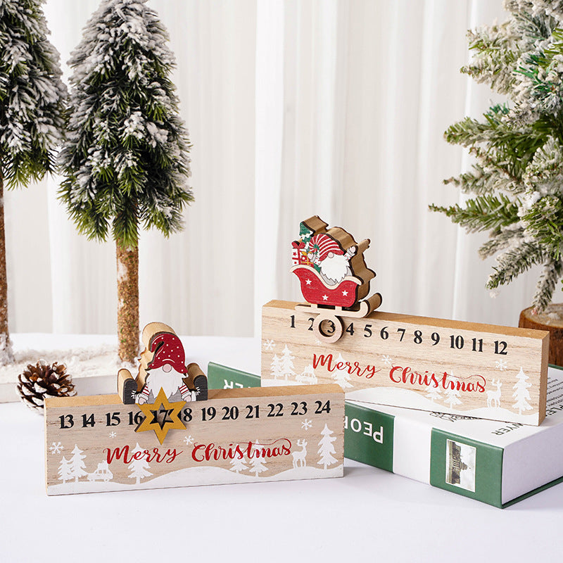 Weihnachtsdeko aus Holz mit Weihnachtsmann-Motiv zum Aufhängen