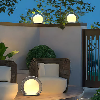 Variant image for Modern Outdoor Solar Pillar Lamp - Weatherproof Garden Light with Dual-Layer Moonlight Design-3