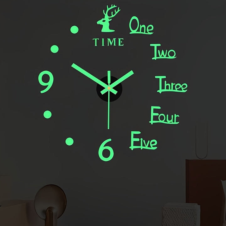 Moderne DIY-Wanduhr im Elch-Design aus Acryl für Wohnzimmer und Schlafzimmer