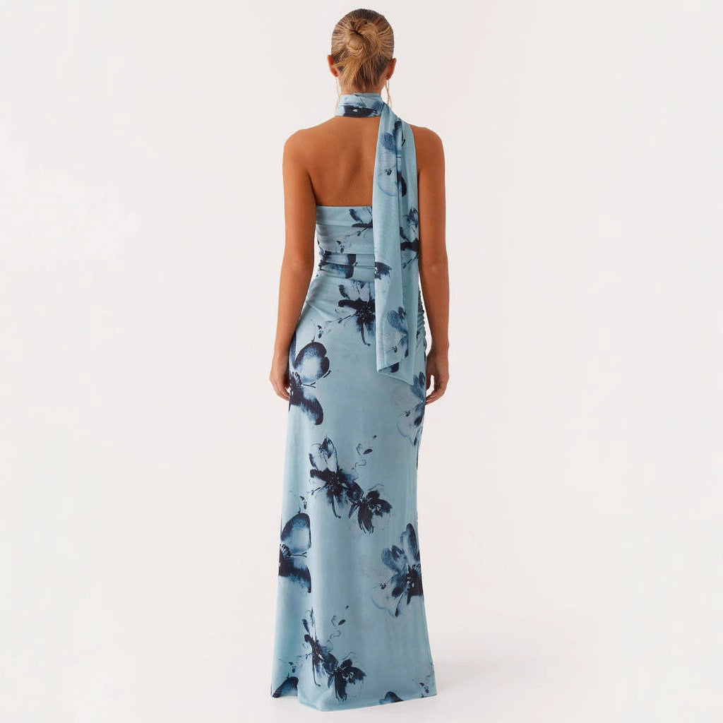 Women's Floral Maxi Dress Summer Sleeveless Elegant