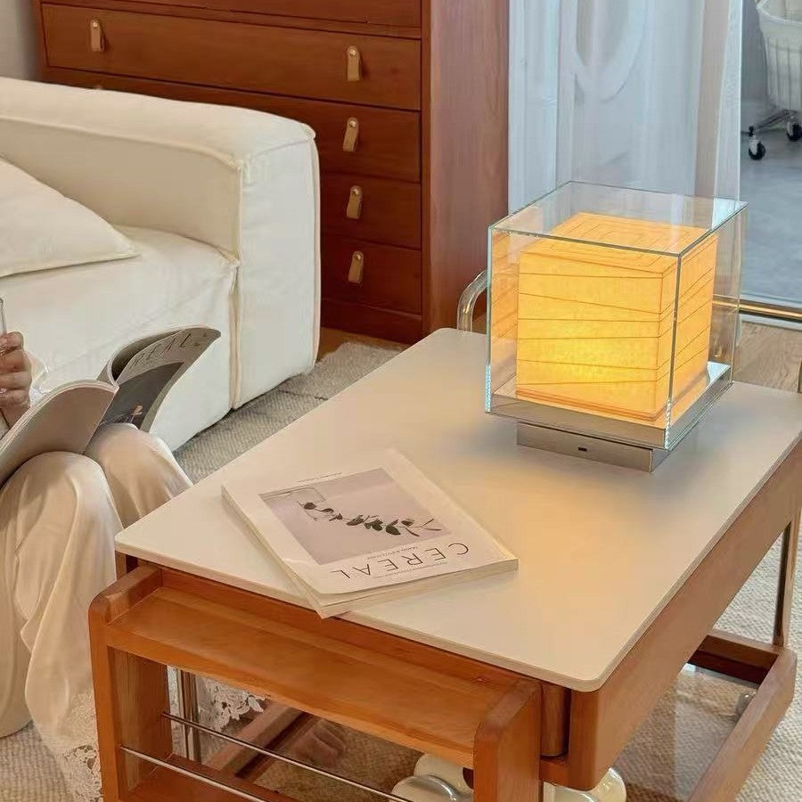 Table Lamp Square Paper Wireless Decorative