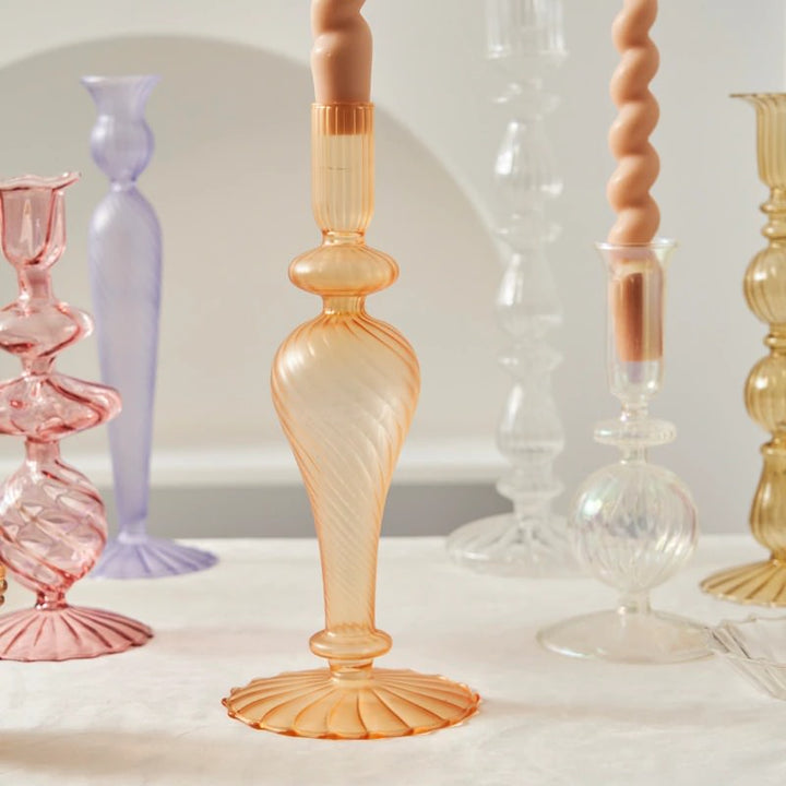 Glas-Kerzenhalter im französischen Vintage-Design