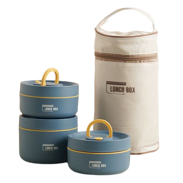 Isolierte Edelstahl-Lunchbox mit Tragetasche