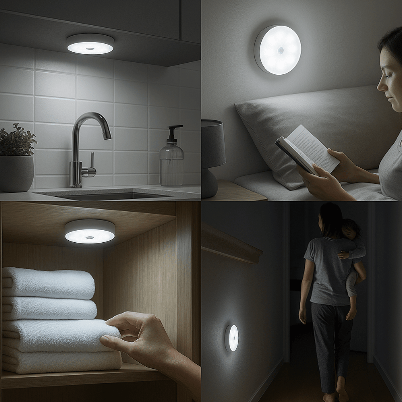 LED Nachtlicht mit Bewegungsmelder – Wiederaufladbar, Energieeffizient, Kabellos