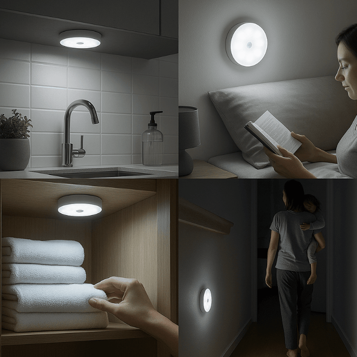 LED Nachtlicht mit Bewegungsmelder – Wiederaufladbar, Energieeffizient, Kabellos