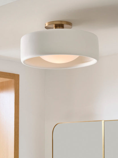 Porzellan Deckenleuchte – Moderne Flush Mount Lampe mit Metallbasis