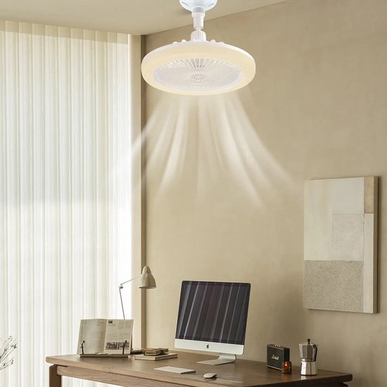 Kompakter Deckenventilator mit Licht und Fernbedienung für jede Lampenfassung