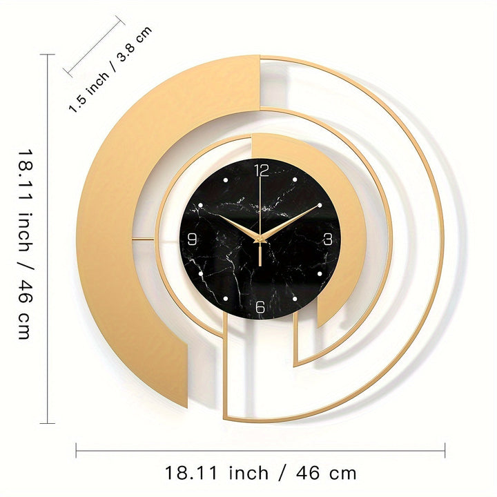 Metall-Wanduhr Rund Geometrisch Lautloses Uhrwerk
