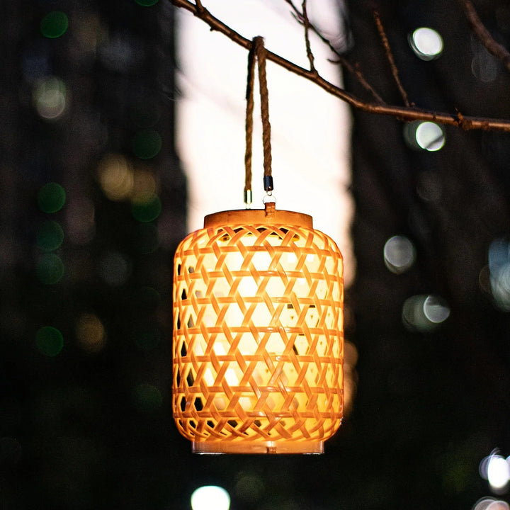 Solar-Gartenlampe Bambus Außenbereich