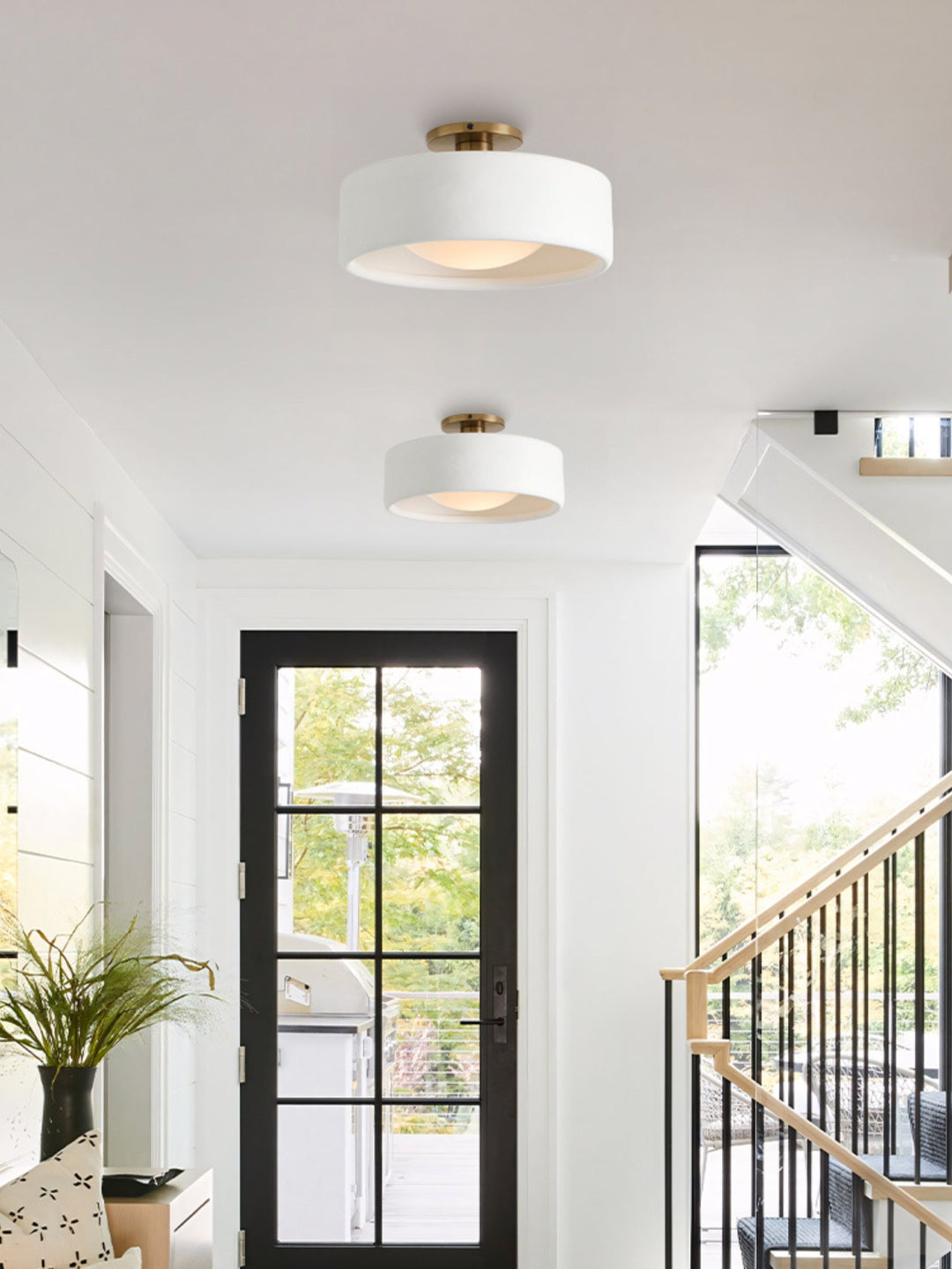 Porzellan Deckenleuchte – Moderne Flush Mount Lampe mit Metallbasis