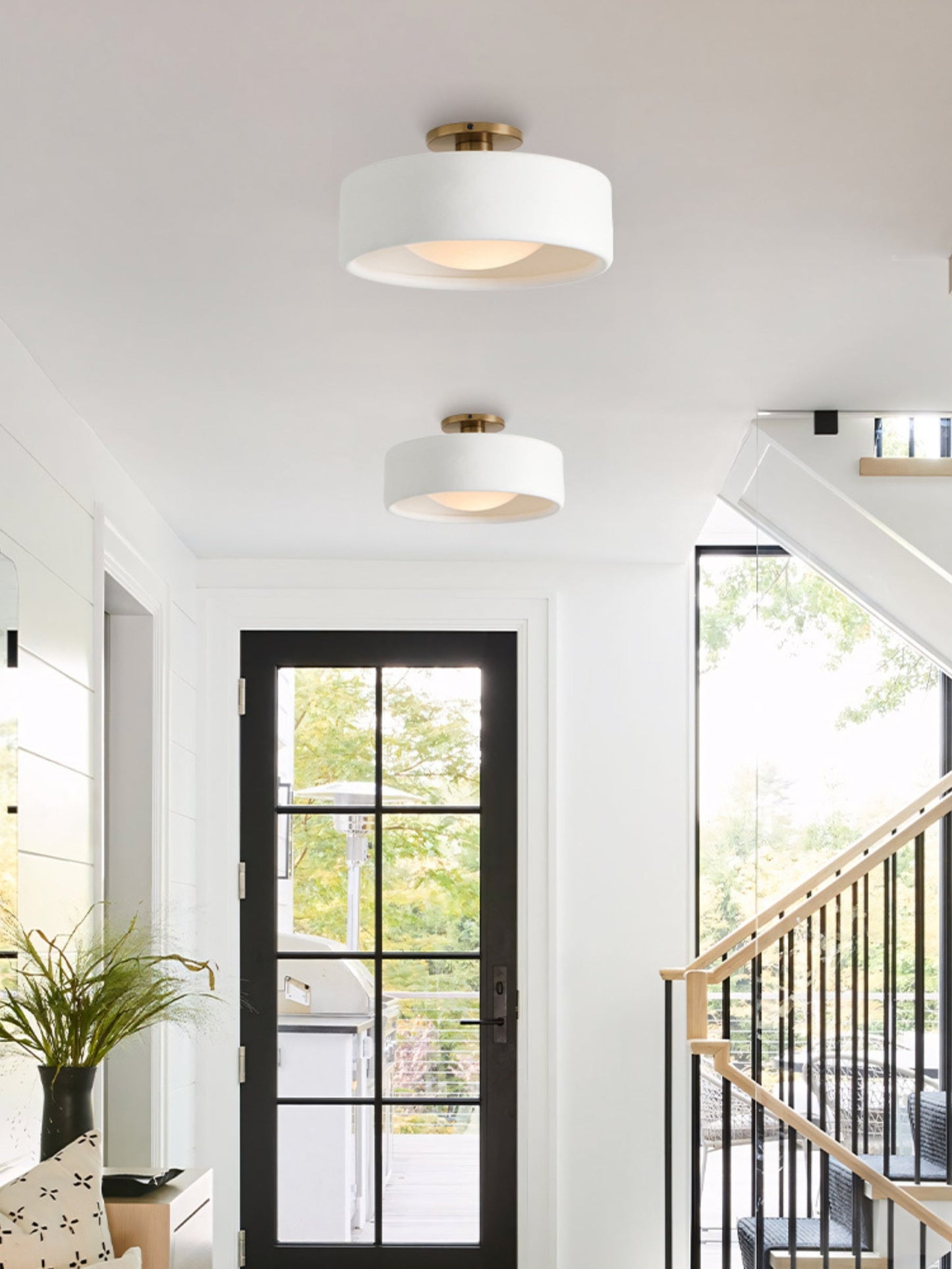 Porzellan Deckenleuchte – Moderne Flush Mount Lampe mit Metallbasis