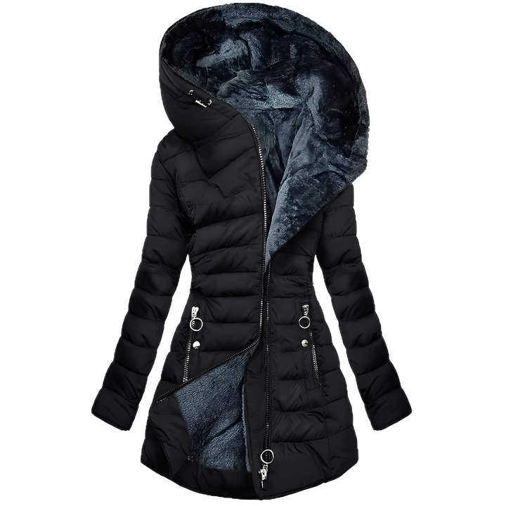 Damen Winterjacke Mit Kapuze Im Modernen Design