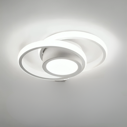 Moderne LED-Deckenleuchte mit kreativem 2-Ring-Design für Flur und Büro