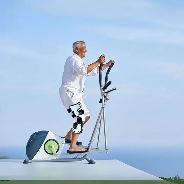 Kniebandage mit verstellbarer Entlastungsfunktion für Alltag und Freizeit