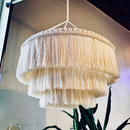 Boho makramee hängelampe mit quasten