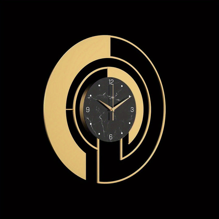 Metall-Wanduhr Rund Geometrisch Lautloses Uhrwerk