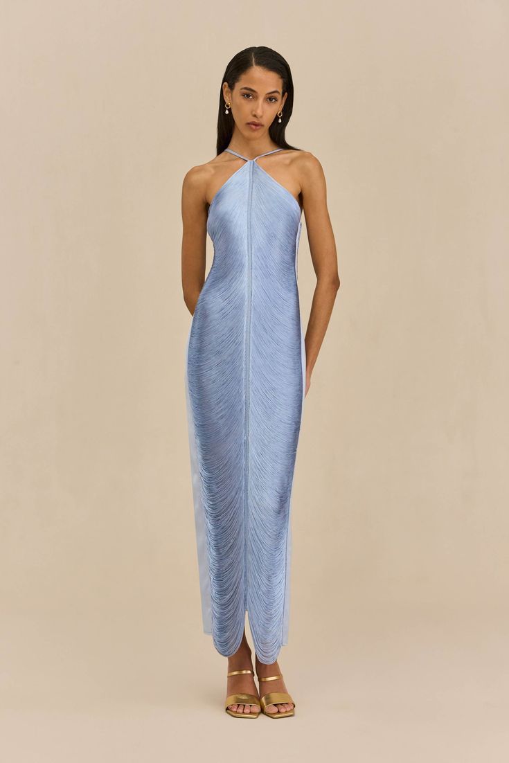 Women’s Elegant Long Dress with Sophisticated Slit and Collar