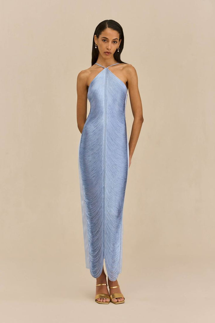 Women’s Elegant Long Dress with Sophisticated Slit and Collar