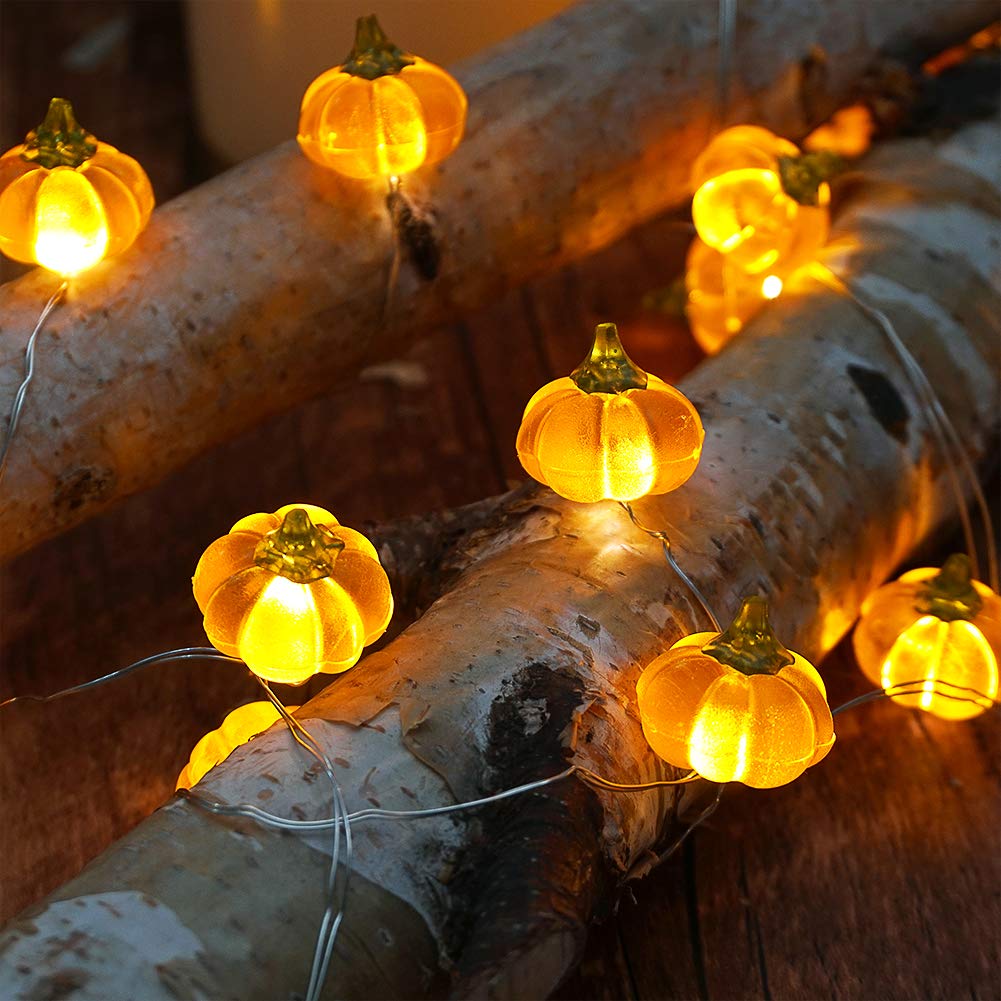 3D-Kürbis-Lichterkette mit 30 LEDs für Halloween