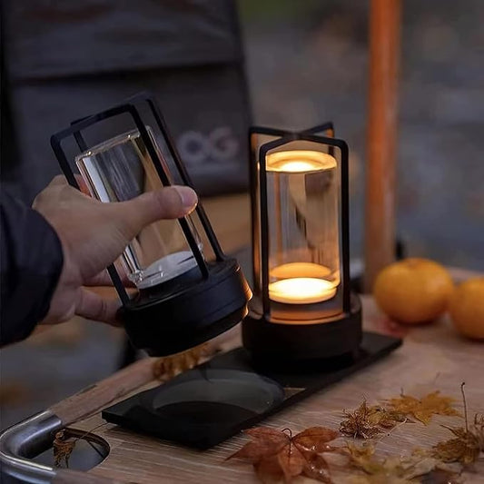 Kabellose Retro-Tischlampe aus Metall – Dimmbar, tragbar, warmweißes Licht – Für Innen- und Außenbereiche