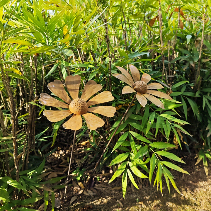 Metall-Gartensporn Kamillenblumen-Skulptur 65 cm