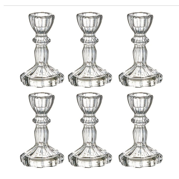 Kristallglas Kerzenhalter Set mit 6 Vintage