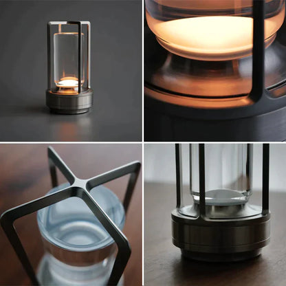 Kristall LED Tischlampe mit Touch-Dimmer & USB – Wiederaufladbar, Wasserdicht & 3 Lichtfarben