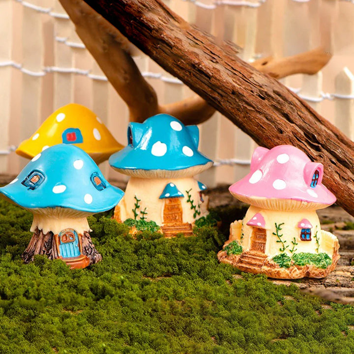 Kleine Pilzfiguren aus Kunstharz für Terrarium und märchenhafte Gartendekoration
