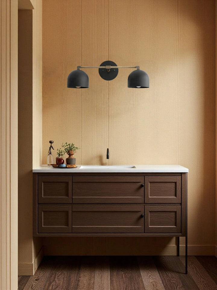 Mid Century Wandleuchte – Messing Badspiegel Lampe im Retro-Stil