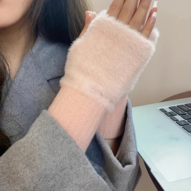 Fingerlose Winterhandschuhe Damen