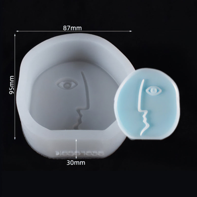 Kerzengießform Silikon Abstraktes Gesicht Design