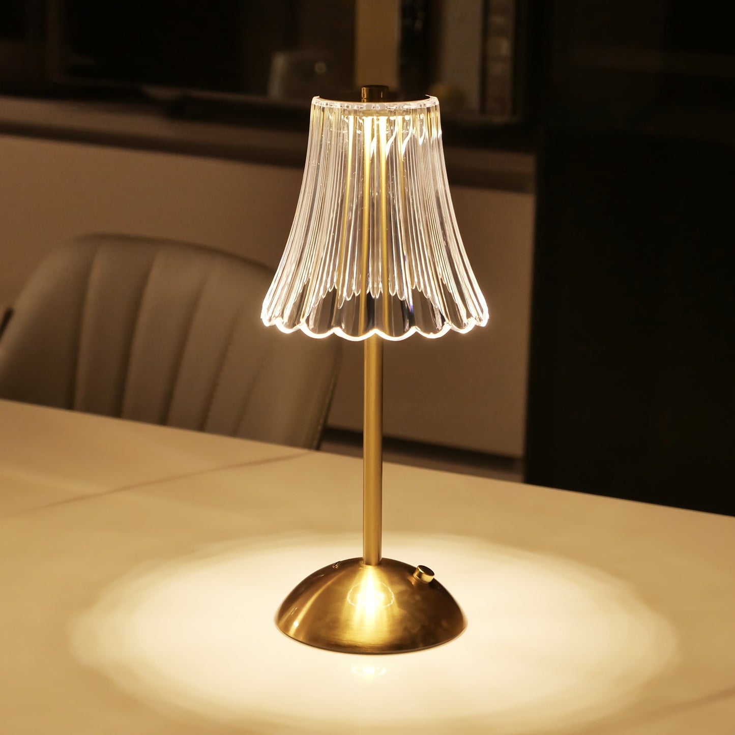 Kristall-Tischlampe mit LED und Touch-Bedienung