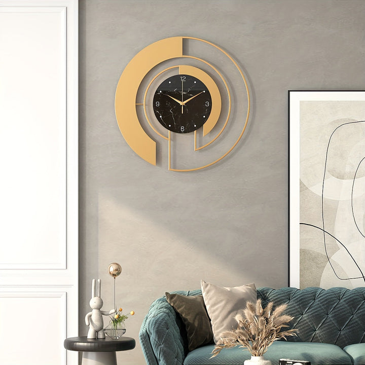 Metall-Wanduhr Rund Geometrisch Lautloses Uhrwerk