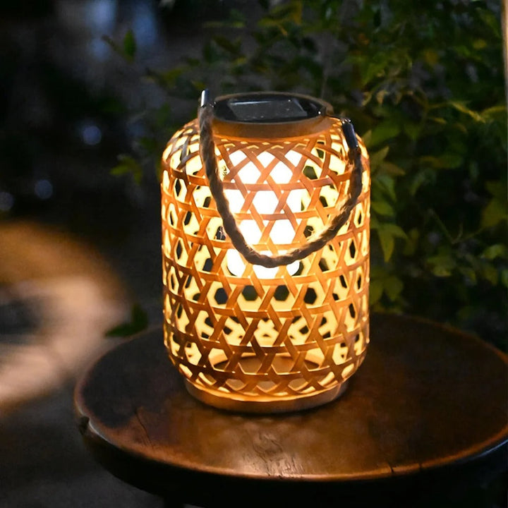Solar-Gartenlampe Bambus Außenbereich