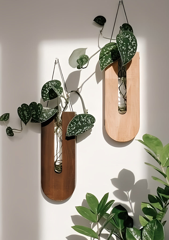 Holz-Wandpflanzenhalter Rustikale Topfaufhänger Set
